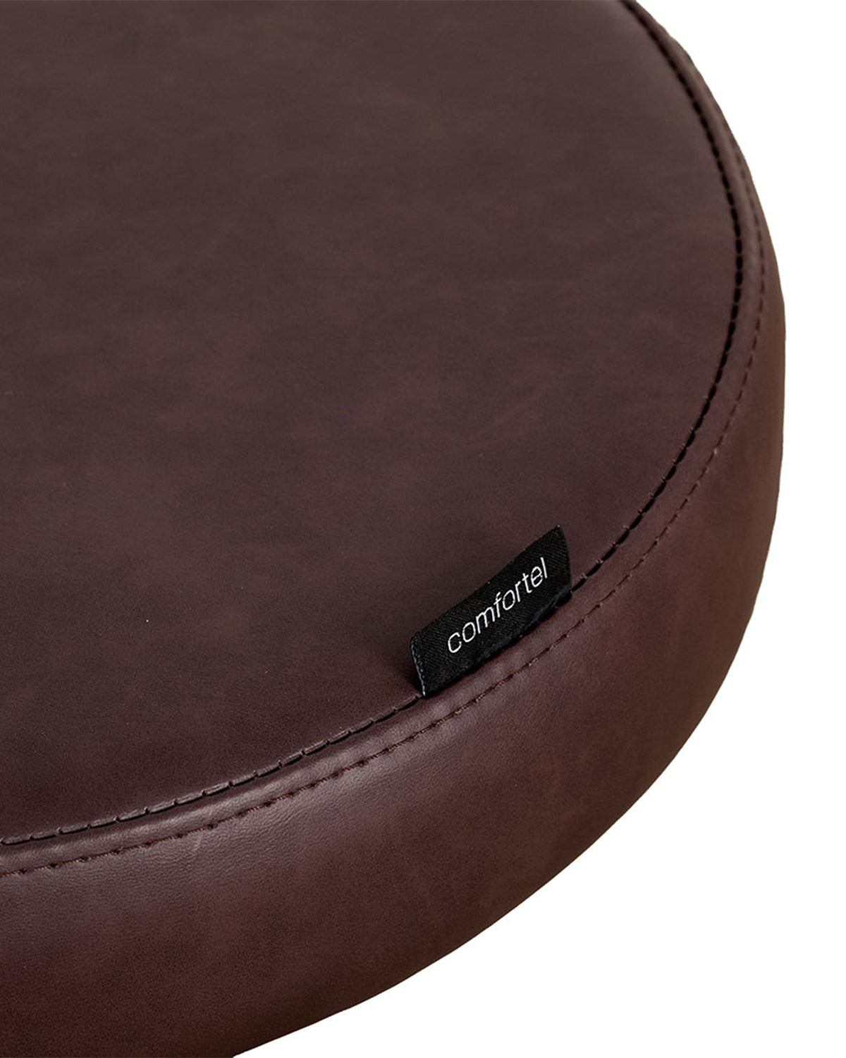 Round Merlot - Brun klippestol med krom krydsfod